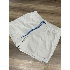HUK Capers Volley 5.5" Swim Shorts Mens L Gray Performance Fishing Hybrid NWOT